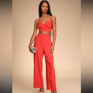 NWOT Lulus Two Piece Wide Leg Jumpsuit XS